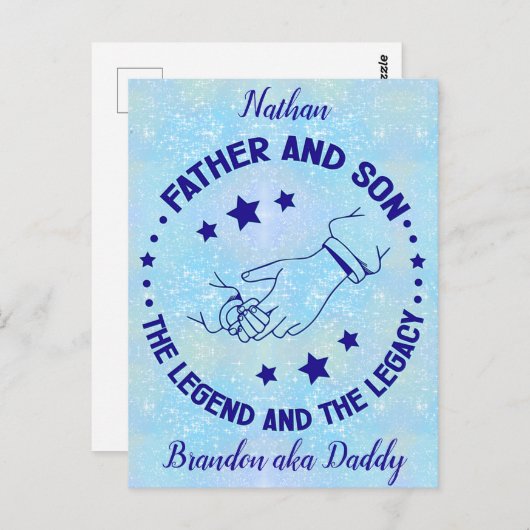 父と子の伝説と遺産パーソナライズされた ポストカード (正面/裏面)
