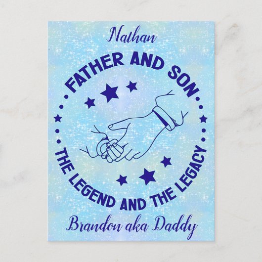 父と子の伝説と遺産パーソナライズされた ポストカード (正面)