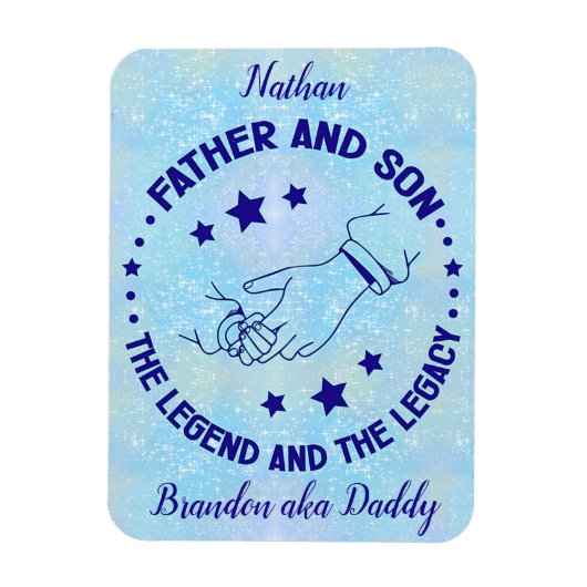 父と子の伝説と遺産パーソナライズされた マグネット (縦)