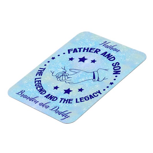 父と子の伝説と遺産パーソナライズされた マグネット (左側)