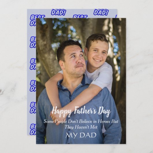  父と子の写真のお父さんの日 シーズンカード (正面/裏面)