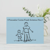 父と子の家族キャラクター オーダーメイド招待状 招待状 (スタンド正面)