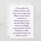 父と子の家族キャラクター オーダーメイド招待状 招待状 (裏面)