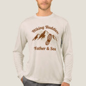父と子の山への冒険 ハイキング仲間 トライブレンドＴシャツ (正面)