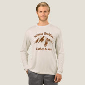 父と子の山への冒険 ハイキング仲間 トライブレンドＴシャツ (正面全体)