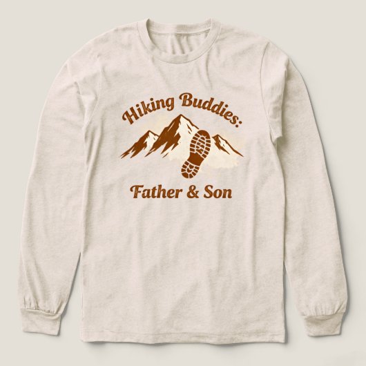 父と子の山への冒険 ハイキング仲間 トライブレンドＴシャツ (デザイン正面)