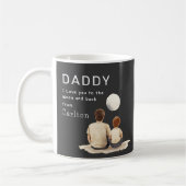 父と子の月鑑賞「愛してる」マグカップ コーヒーマグカップ (左)