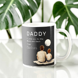 父と子の月鑑賞「愛してる」マグカップ コーヒーマグカップ