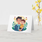 父と子の父の日 カード (黄色い花)