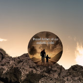 父と子の自閉症の認識ボタン 缶バッジ