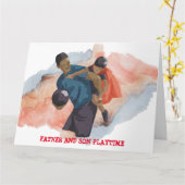 父と子の遊び時間カード カード (黄色い花)