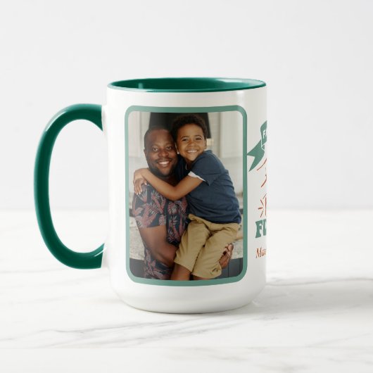父と子カスタムの写真と名前お父さんの日 マグカップ (左)