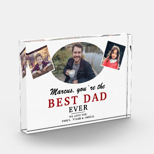 父と子供最高ののパパ永遠の父の日 フォトブロック (左)