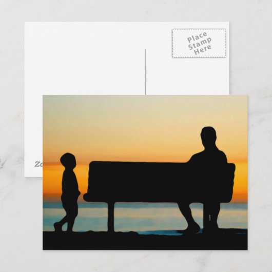 父と子 ポストカード (正面/裏面)