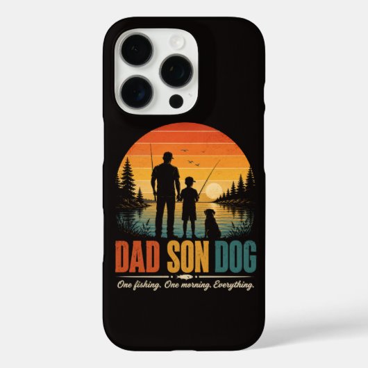 父と息子と犬の釣り朝 Case-Mate iPhoneケース (裏面)