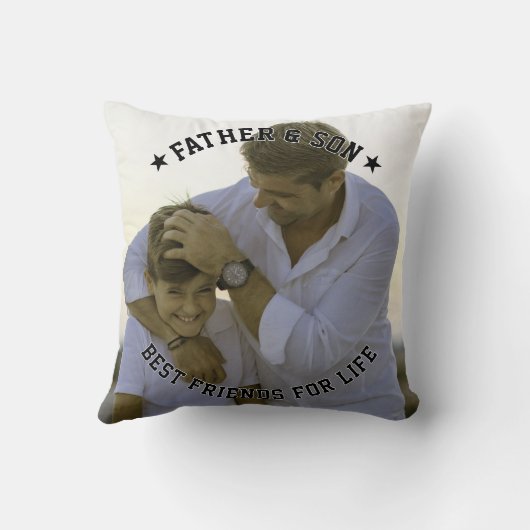 父と息子のカスタム写真最高の友達の父の日 クッション (裏面)