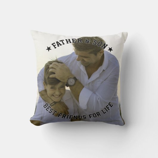 父と息子のカスタム写真最高の友達の父の日 クッション (正面)