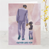 父と息子のカードを歩く カード (黄色い花)