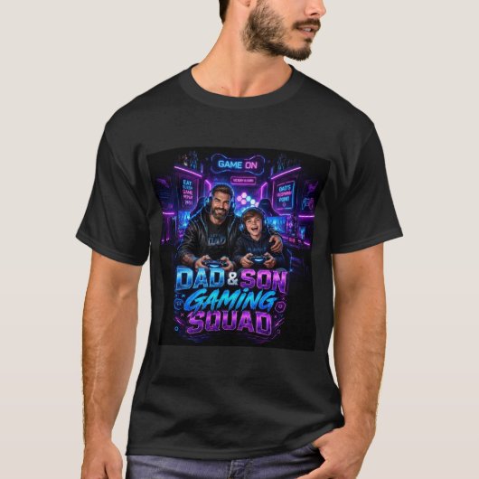 父と息子のゲーミング部隊Tシャツ Tシャツ (正面)