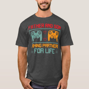 父と息子のコンソールゲーマービデオゲームプレーヤーの脂肪 Tシャツ