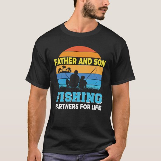 父と息子のパパと私の魚釣りギフト男性へ Tシャツ (正面)