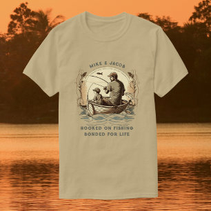 父と息子のボートフィッシング オーダーネーム プレゼント Tシャツ