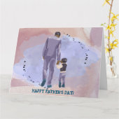 父と息子の散歩カード カード (黄色い花)