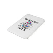 父と息子の最高の友達パズルリボン バスマット (アングル)