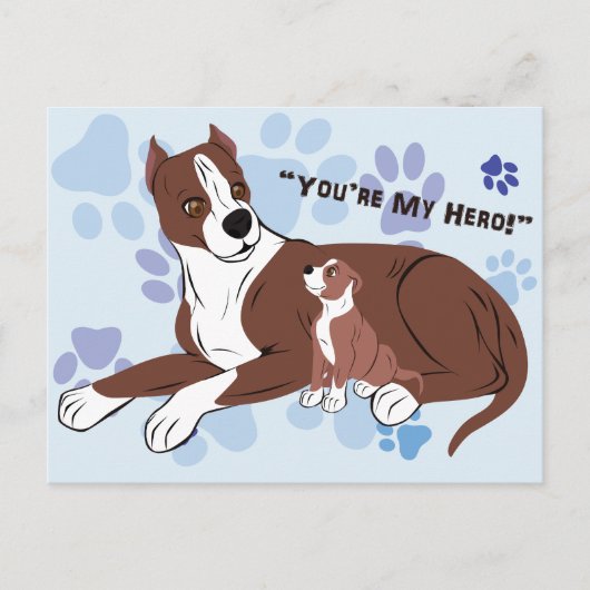 父と息子の犬 ポストカード (正面)