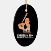 父と息子の野球選手が生涯続く セラミックオーナメント (右)