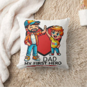 父と息子の高い5枕私の最初のヒーロー クッション (ブランケット)