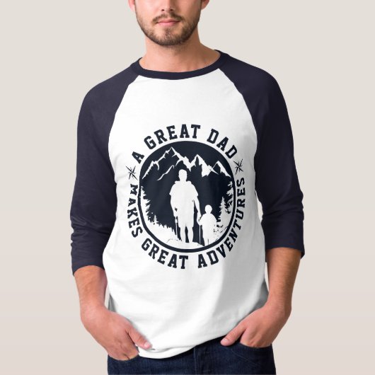 父と息子アドベンチャー |父の日 |ネイビー Tシャツ (正面)