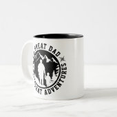 父と息子アドベンチャー |父の日 |白 ツートーンマグカップ (正面左)