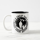 父と息子アドベンチャー |父の日 |白 ツートーンマグカップ (左)