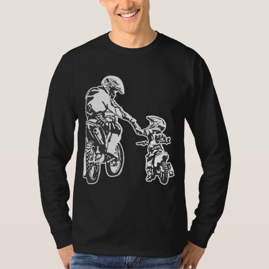 父と息子ダートバイクレーサーダートロードレーシングモ Tシャツ (正面)