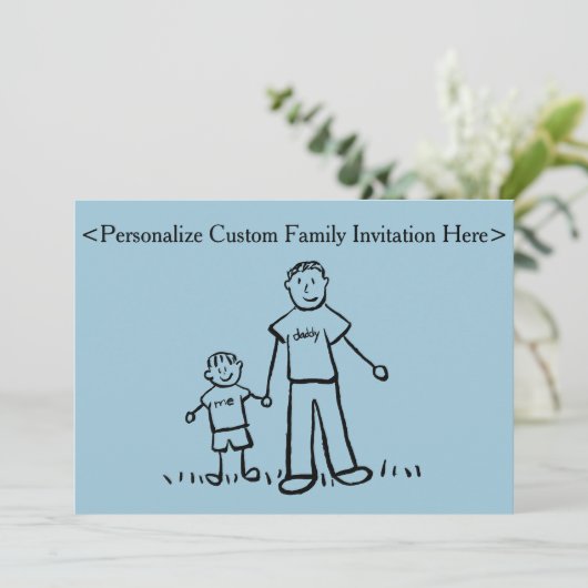 父と息子ファミリーキャラクターカスタム招待状 招待状 (スタンド正面)