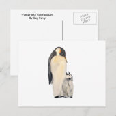 「父と息子ペンギン」横葉書 ポストカード (正面/裏面)
