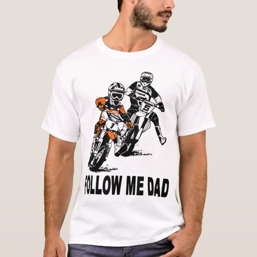 父と息子モトクロスダートバイクキッズMX Tシャツ (正面)