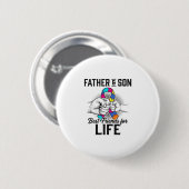 父と息子、一生の親友 パズルリボン 缶バッジ (正面&裏面)