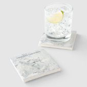 父と息子/最高のパパ、白いライオンと子犬の氷 –  ストーンコースター (横)