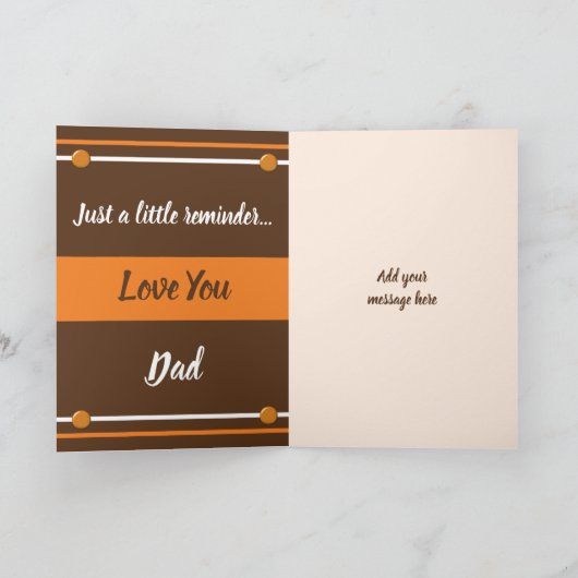 父と息子 親友 ブラウンとオレンジ カード (内部)