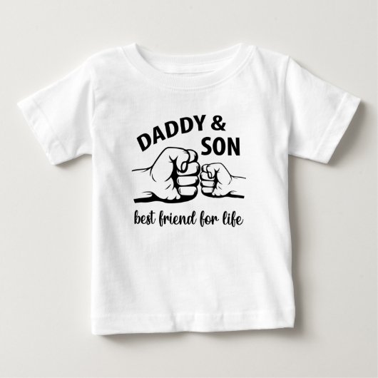 父と最高の子の一生の友 ベビーTシャツ (正面)