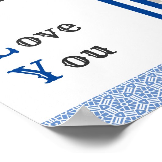 父と母が愛する家族の写真 ポスター (角)