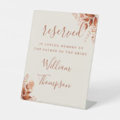 父と母のメモリアル用ラスティックフラワーリザーブ 台座サイン (正面)