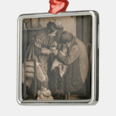 父と母の力を借りた病気の子ども メタルオーナメント (左)