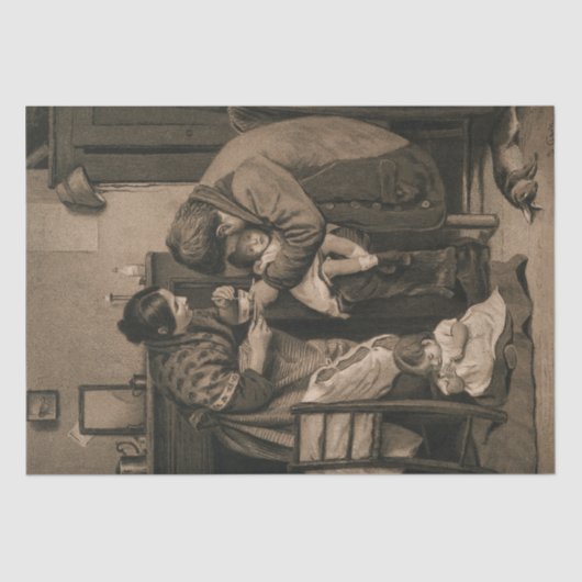 父と母の力を借りた病気の子ども 薄葉紙 (正面)