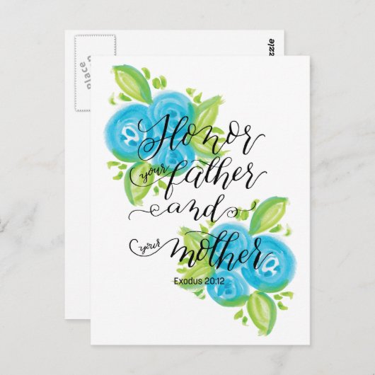 父と母を敬う ポストカード (正面/裏面)