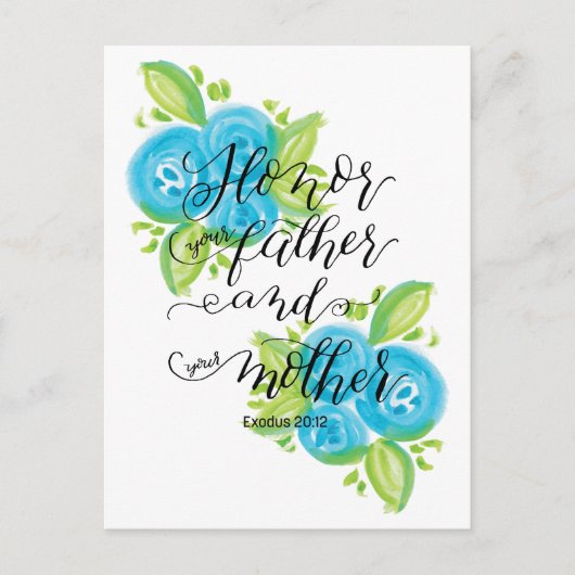 父と母を敬う ポストカード (正面)