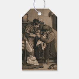 父と母救済の病気の少女 ギフトタグ