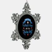 父と私の最初の父の日と私の赤ん坊の娘 スノーフレークピューターオーナメント (左)